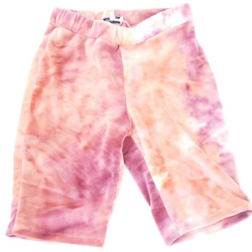 Fashion Nova Tie-Dye Velour Biking Shorts Bermuda XS Xsmall, Pink/Orange